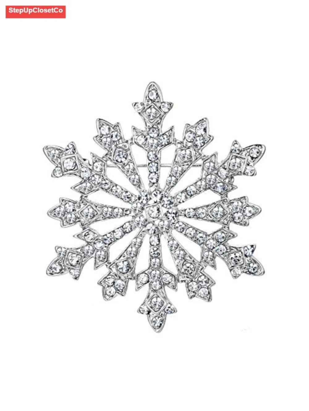EVER FAITH Austrian Crystal Snowflake Brooch Pin Winter Jewelry